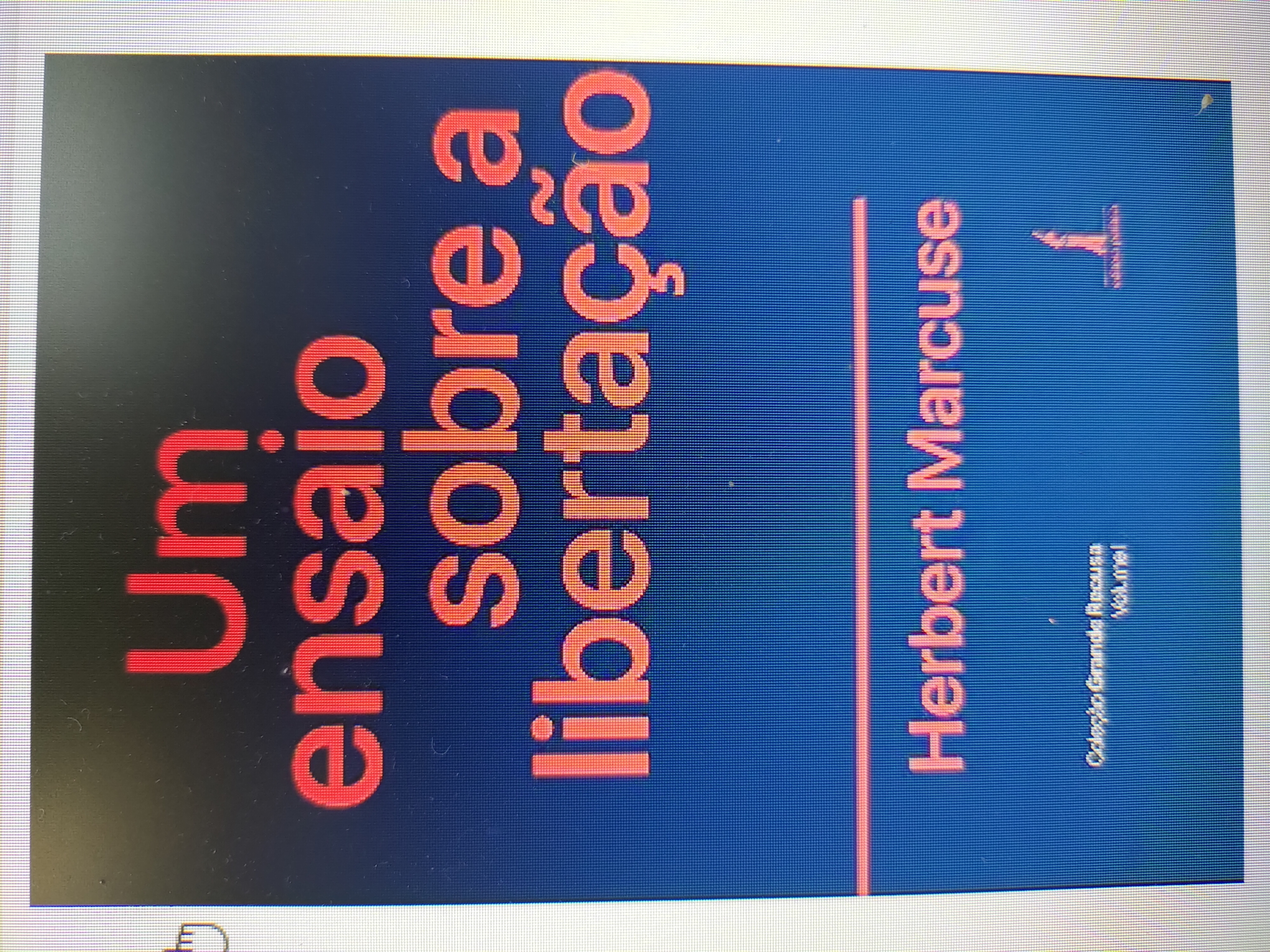 Capa do livro Um ensaio sobre a libertação - Herbert Marcuse.