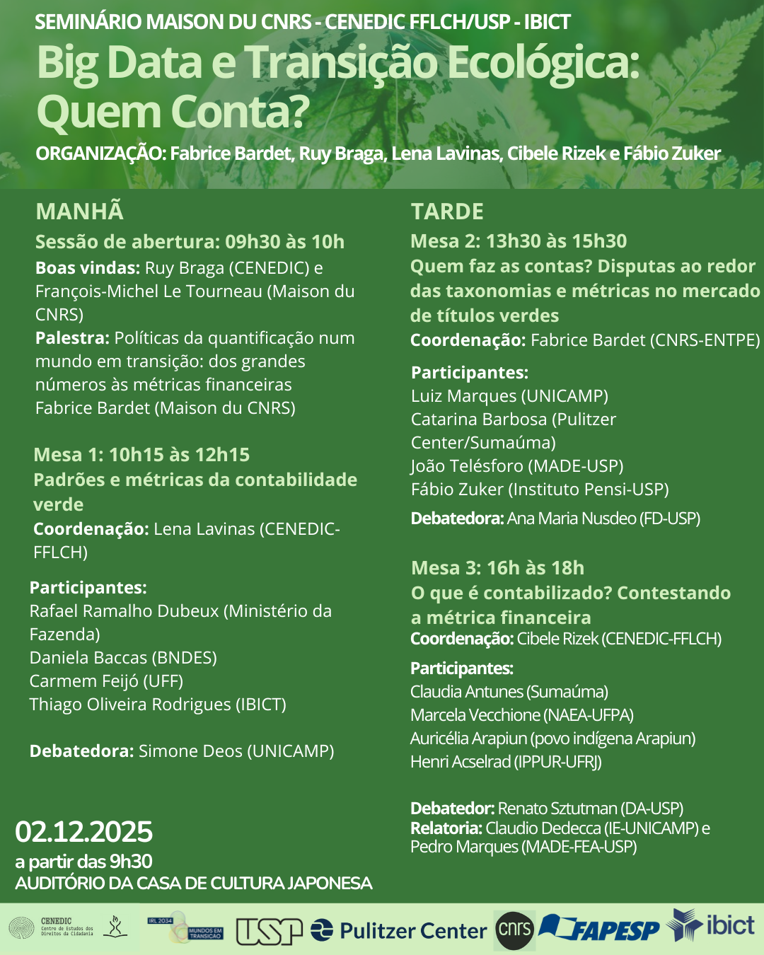 Seminário MAISON DU CNRS- CENEDIC/FFLCH/USP-IBCT